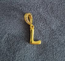 Silber Charm Buchstabe L (goldfarbig) +Garantie