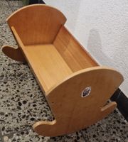 Schaukelwiege Holz, Puppenbett 52x37x34cm