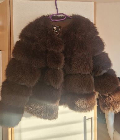 Doudoune brune fausse fourrure taille M