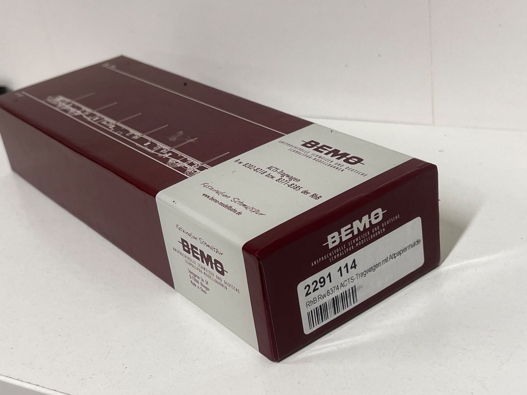 Bemo 2291 114 RhB Rw8374 ACTS-Tragwagen mit Altpapiermulde (Neu und ...