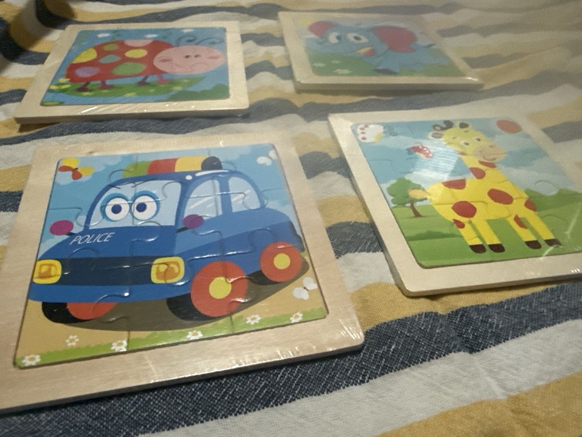 Puzzle: Holzpuzzle Kinder 4er Set – Nuovo e nell'imballaggio originale da Zürich venduto da Krikri21 1