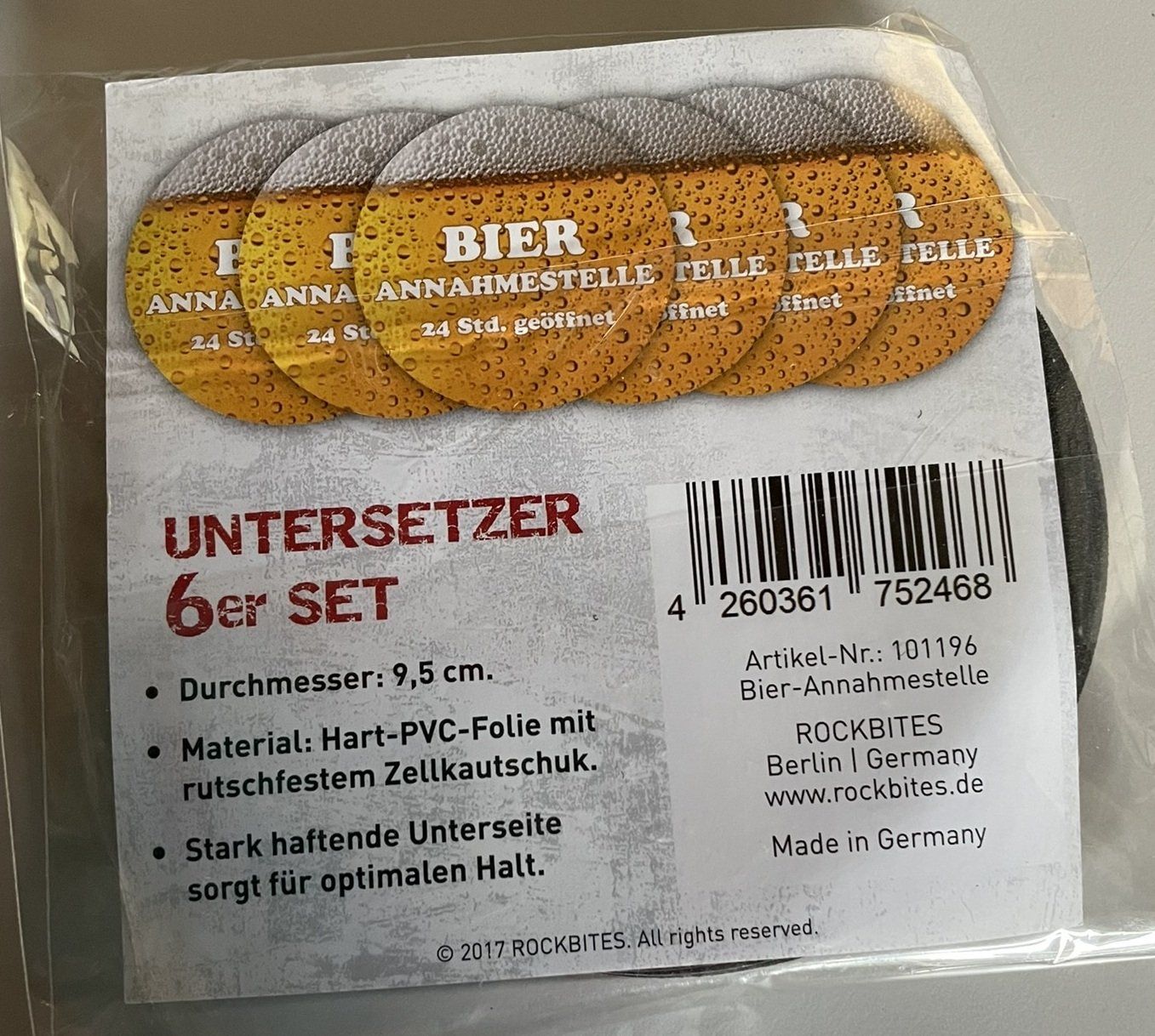 Sottobicchieri: Glasuntersatz 6er Pack - BIER – Nuovo (secondo la descrizione) da Adligenswil venduto da Decor-Tech 1