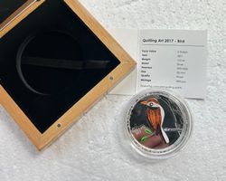 1/2 oz Quilling Vogel Silbermünze Cookinseln CIT 2017