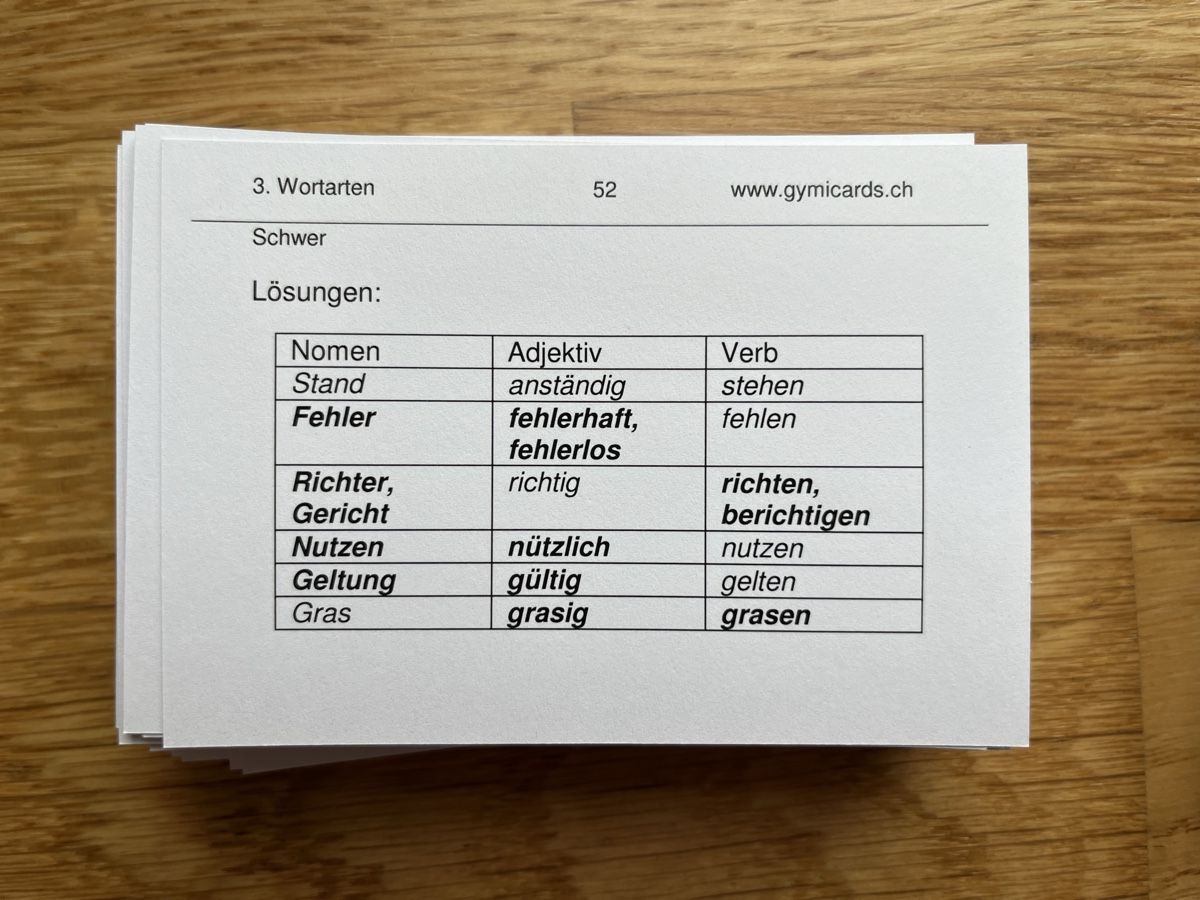 Libri: Gymicards Deutsch 6. Klasse – Usato da Zürich venduto da yeti044 7