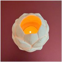 Vintage - Teelichthalter Luna Porcelain, Elfenbein-Weiss
