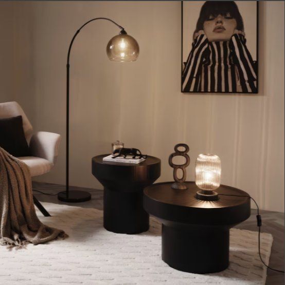 Mömax Lampade: Bogenlampe schwarz mit Glaskugel – Usato da Berg SG venduto da jay_8vs8 1