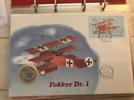 Numis-Brief - Fokker Dr. 1 - mit farbiger Gedenkmünze (1995)