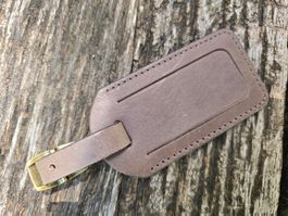 Etikette für Koffer Leder taupe HIDE