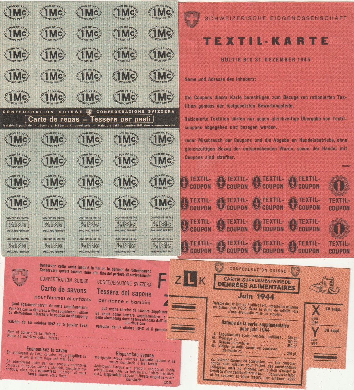 Documenti: Lot Lebensmittelmarken 1. und 2. WK – Usato da Rorschacherberg venduto da fratovi2 1