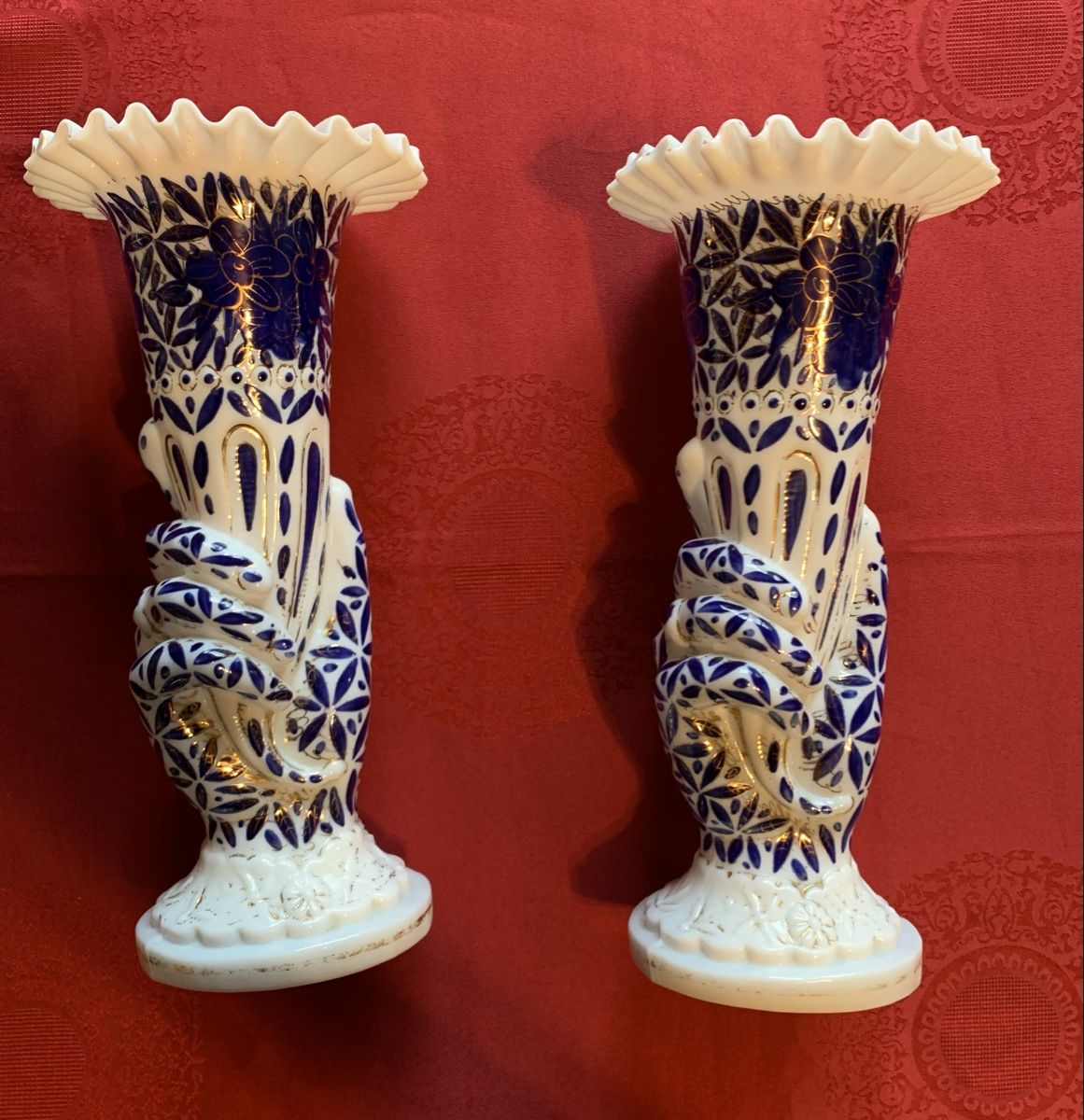 Vasen & Gefässe: Vase  en Opaline XIX siècle ondulée. 2 vases. – Gebraucht aus Prilly von Sissi_1009 1