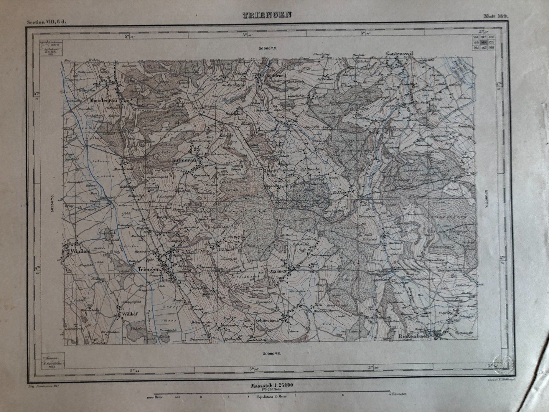 Landkarten & Atlanten: Siegfriedatlas Bl. 169: Triengen 1887 – Gebraucht aus Zürich von allp 1