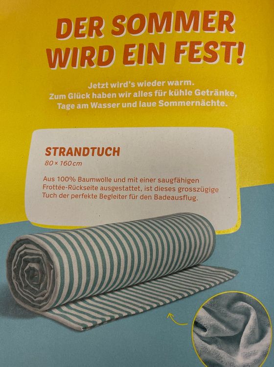 Coop Teli da bagno: BEACH TOWEL Sommerliches Badetuch Strandtuch 80x160 cm – Nuovo e nell'imballaggio originale da Glattfelden venduto da cybermaxx 2