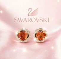 Swarovski Orhringe vintage, 18k Vergoldet original