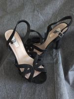 Elegant Riemchen-High-Heels Sandaletten Schwarz Gr.39
