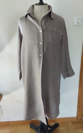 Hemdblusenkleid beige Talia Benson Leinen M