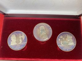 HUNGARY - Set 3 Silver Medals  3 Saints - 40mm/32,41 Gr. 925