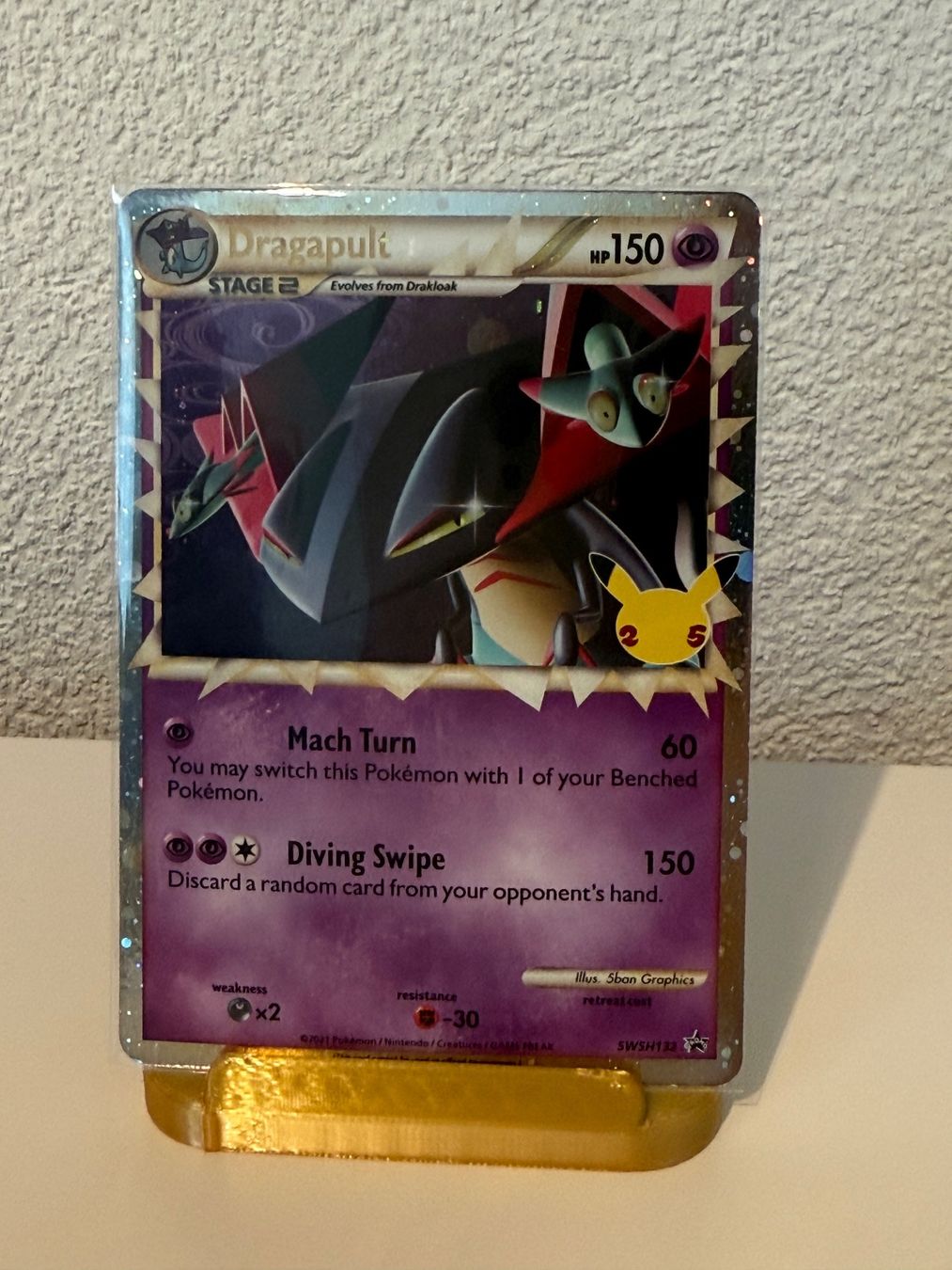 thumbnail image 2 of Dragapult SWSH132 Black Star Promo Pokémon Card – NM/M, Holo, 25th Anniversary 2 of 3