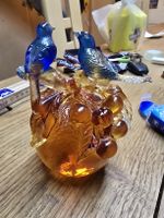 Glasobjekt mit Vögel und Beeren Japanisch Tittot (Q)