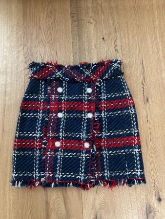 Minirock Zara Woman kariert mit Knöpfen Grösse XS