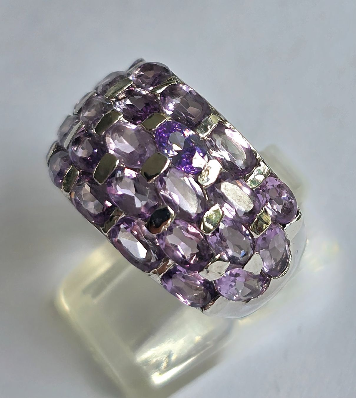 Anelli: Amethist Silber Fingerring – Nuovo e nell'imballaggio originale da Zürich venduto da adriben 1