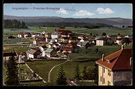 AK Saignelégier, Ortsansicht mit Friedhof