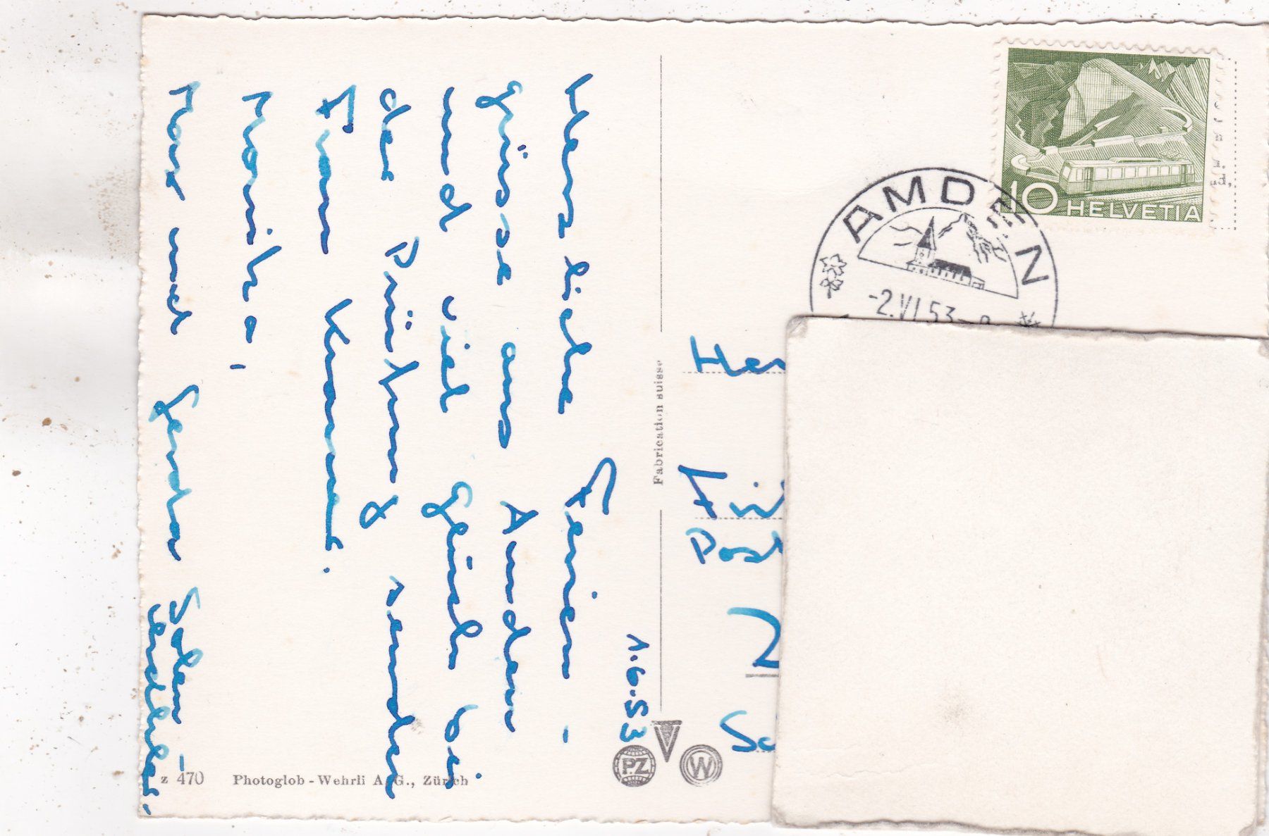 Cartoline postali: Amden mit Mattstock 1953 – Usato da Herisau venduto da Lisegrat2008 1