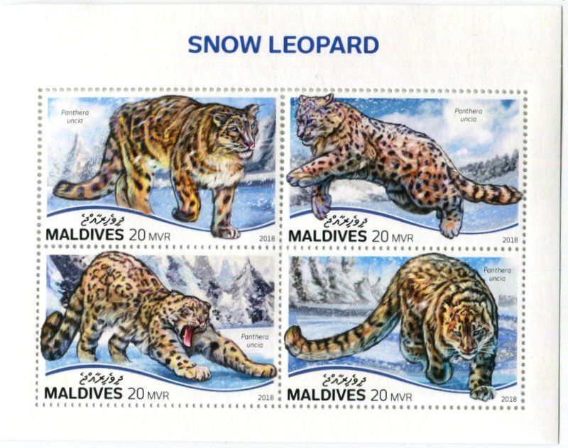 Alle Briefmarken: Block "Schneeleopard". Malediven – Neu und originalverpackt aus Basel von Butsch5