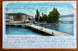 Genève - Pont des Bergues & Quai du Mt Blanc 1904