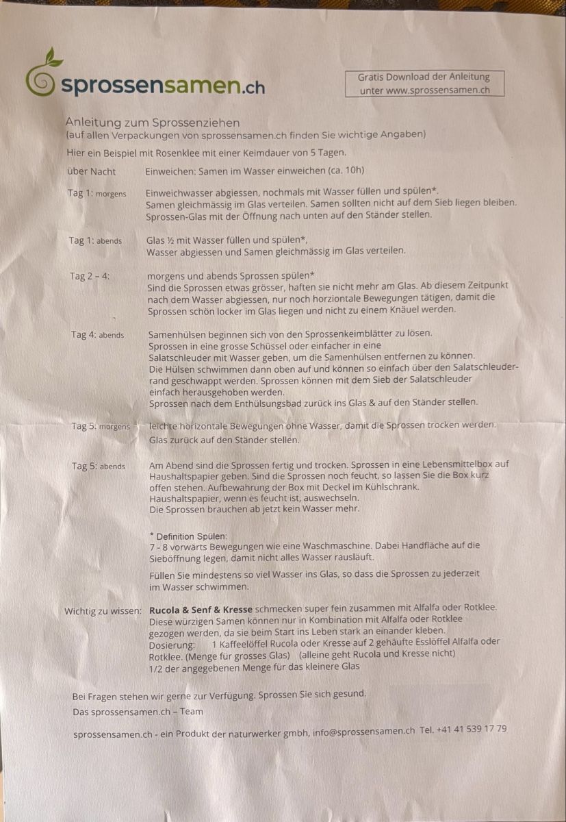 Aliments & Spécialités: Sprossenglas mit Gestell & UV-Lampe – D'occasion à Mellingen par villapepa 2