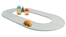 Strassen, Schienen Oval Auto, 12-teilig, Plantoys 6300, neu