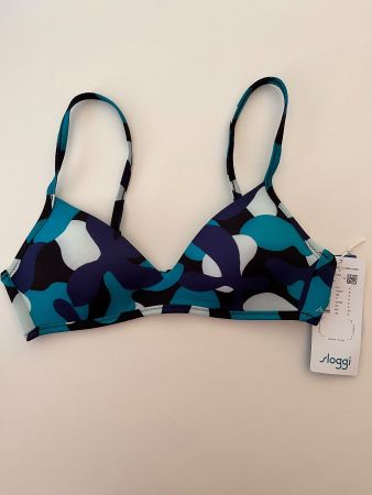 SLOGGI, Bikini-Oberteil Shore Flower Horn, Grösse S, Blau