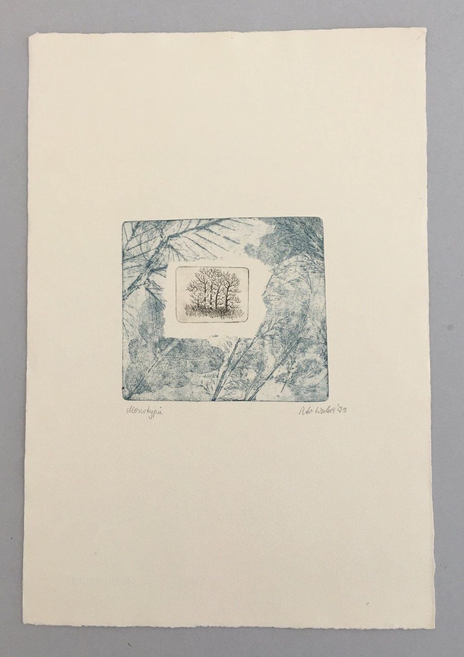 Grafica & Litografie: Peter Wodak     "Baum"   MONOTYPIE – Usato da Nennigkofen venduto da juhit 1