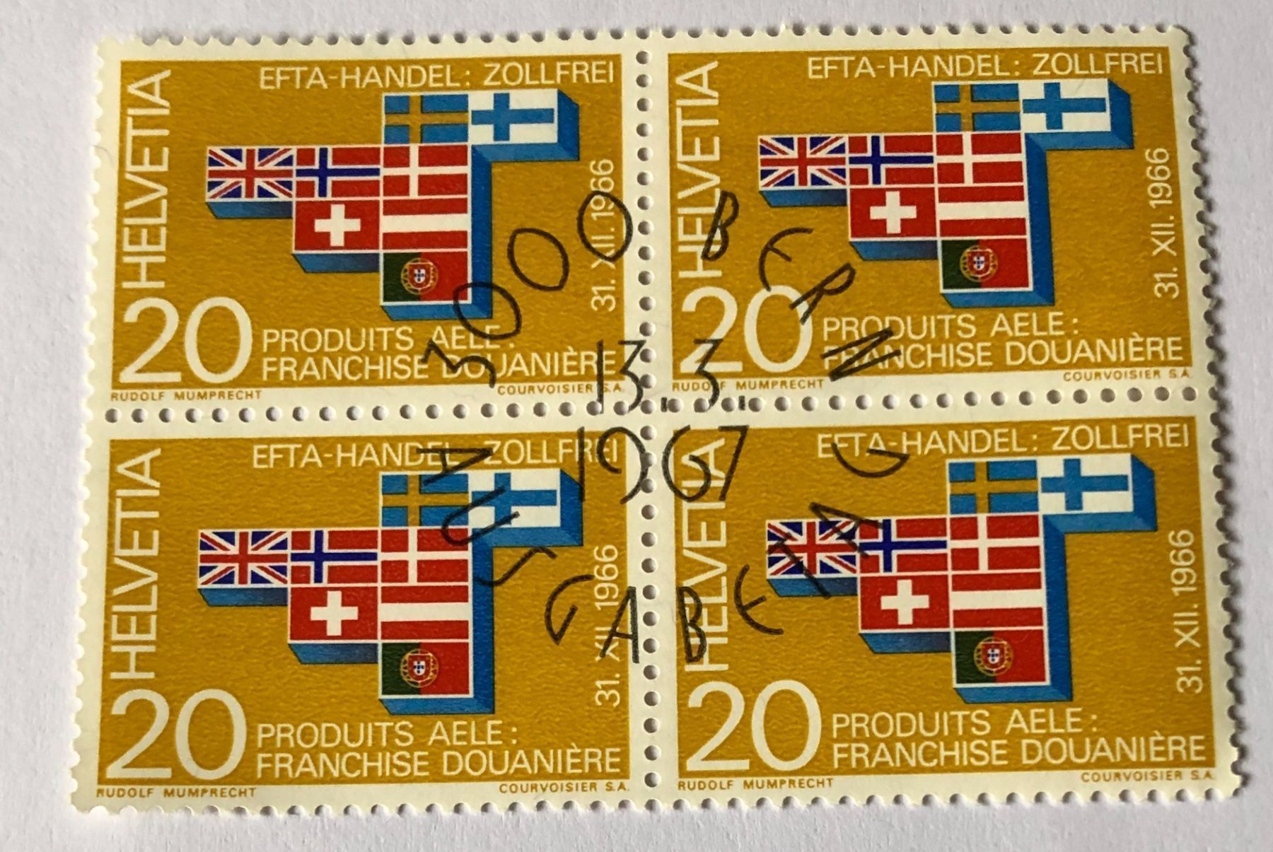 Tutti i francobolli: 4 er Block Nr.447 mit Vollstempel Bern – Usato da Aarau venduto da Billa007