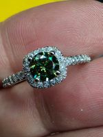 Bague argent avec diamant de moissanite 0,5 ct certifié GRA