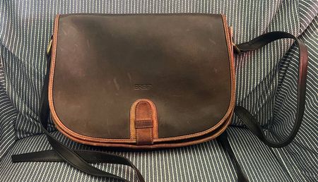 Vintage-Umhängetasche Leder Schwarz von BREE