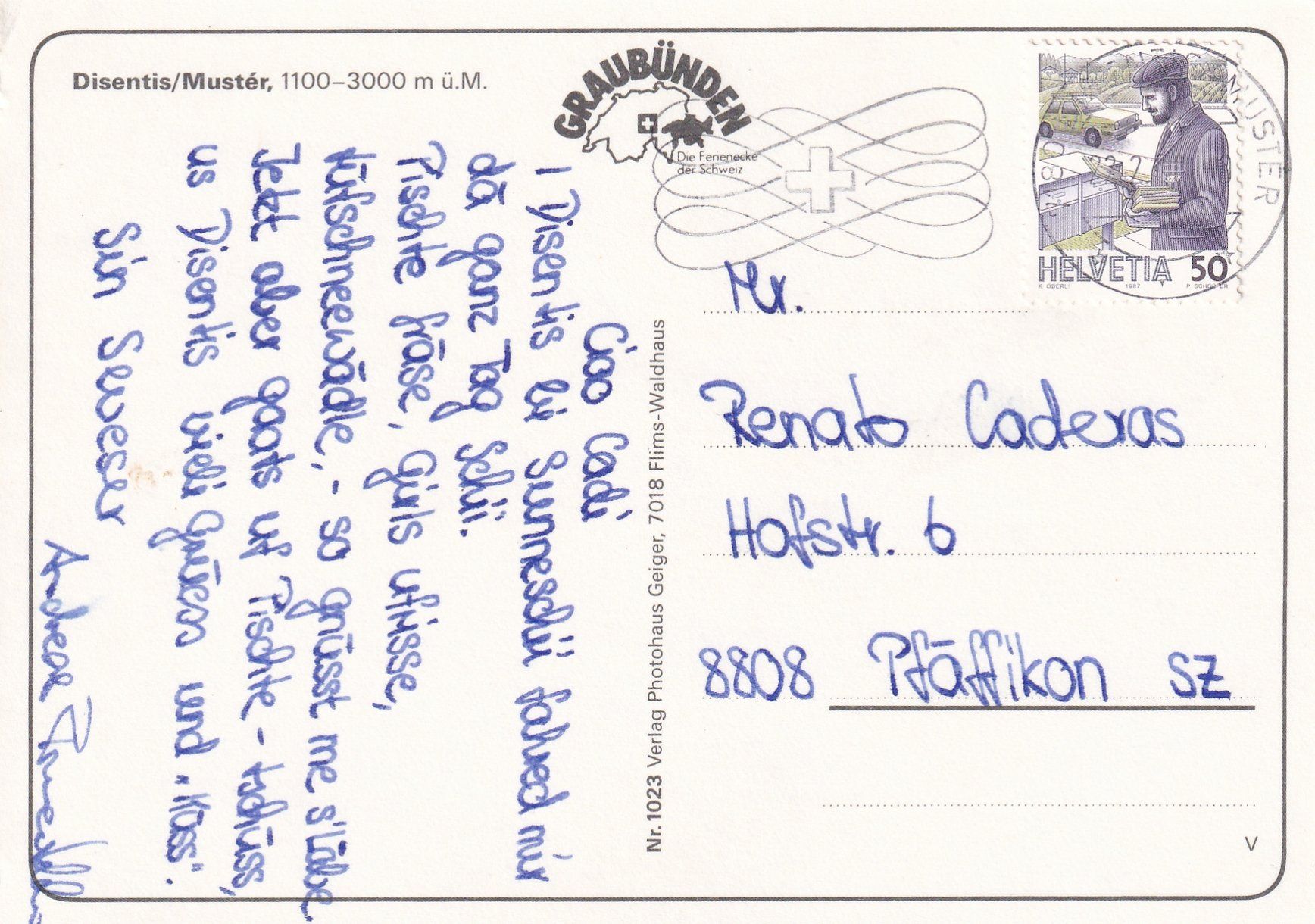 Cartoline postali: Disentis im Winter /ay – Usato da Hombrechtikon venduto da Rudolf07 1