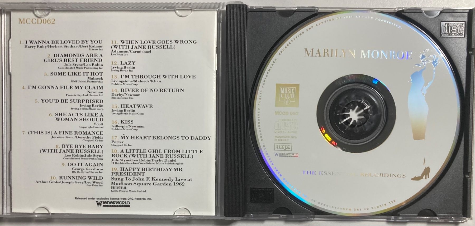 CD: MARILYN MONROE - THE ESSENTIAL RECORDINGS – Usato da Poliez-Pittet venduto da Newtown-Records 2