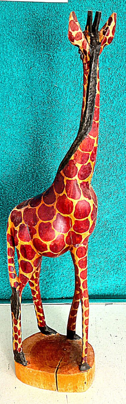 Statuette: Giraffe aus Holz geschnitzt 45cm – Usato da Baar venduto da 2cvbaar 2