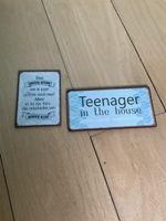 2 Deko-Magnettafeln mit Sprüchen, guter Zustand