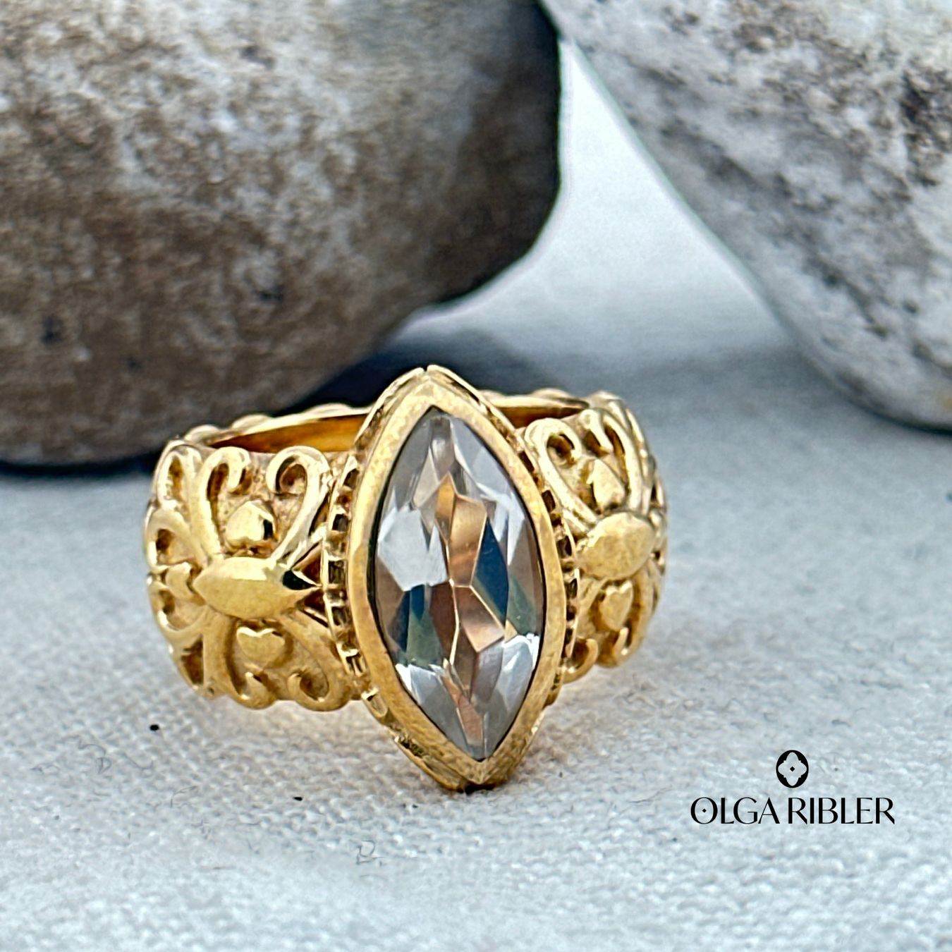 Olga Ribler Anelli: Unikate Silber Ring 925 mit Topas Grösse 56 – Nuovo (secondo la descrizione) da Luzern venduto da Schmuckoutlet 1