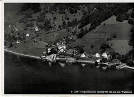 F. 3299 Flugaufn. QUINTEN SG am Walensee gel. 1956!