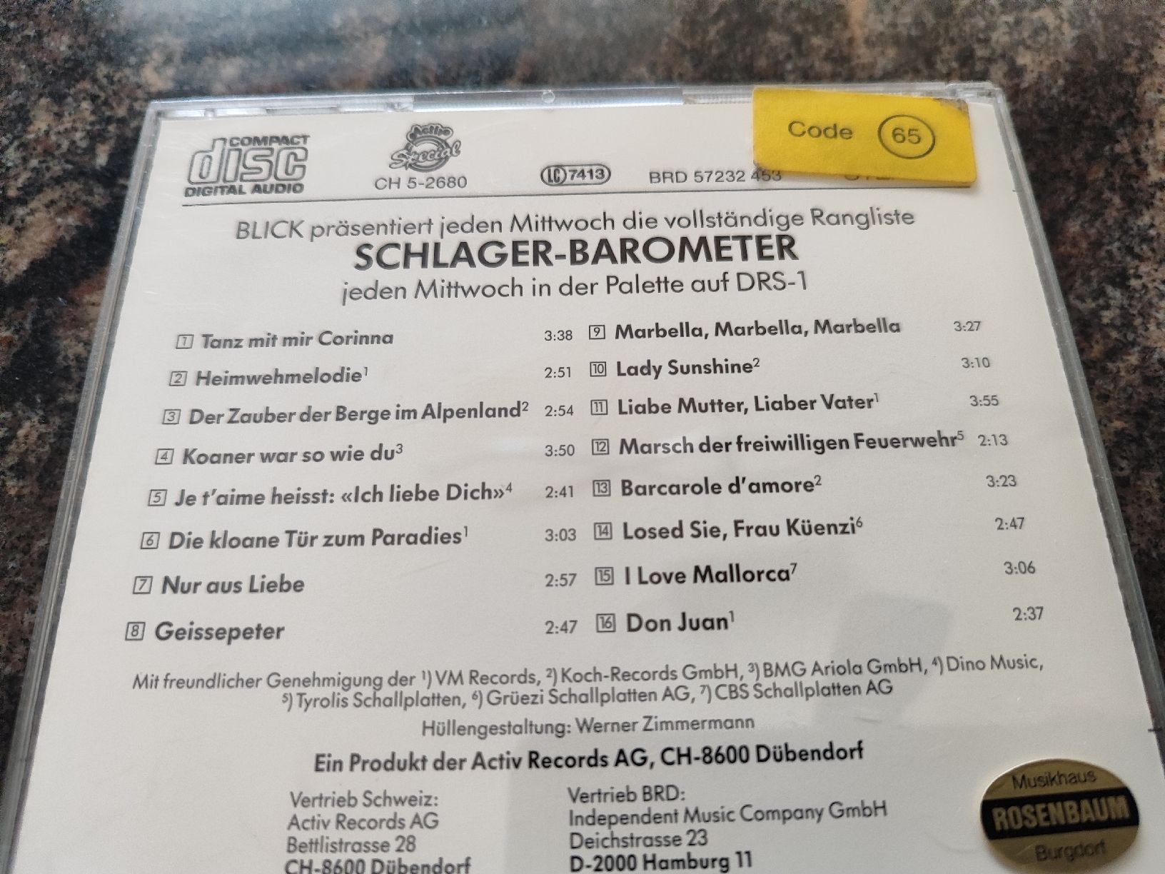 CD: CD Schlager-Barometer – Usato da Madiswil venduto da marmotte63 3