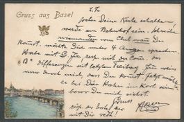 Carte P de 1898 ( Gruss aus Basel )