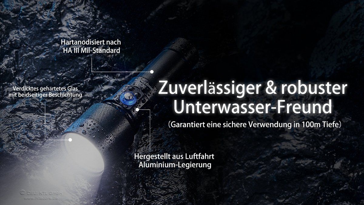 NiteCore Lampade: Nitecore Tauchlampe DL30 - 100 Meter wasserdicht – Nuovo e nell'imballaggio originale da Grüningen venduto da Prolumin 3