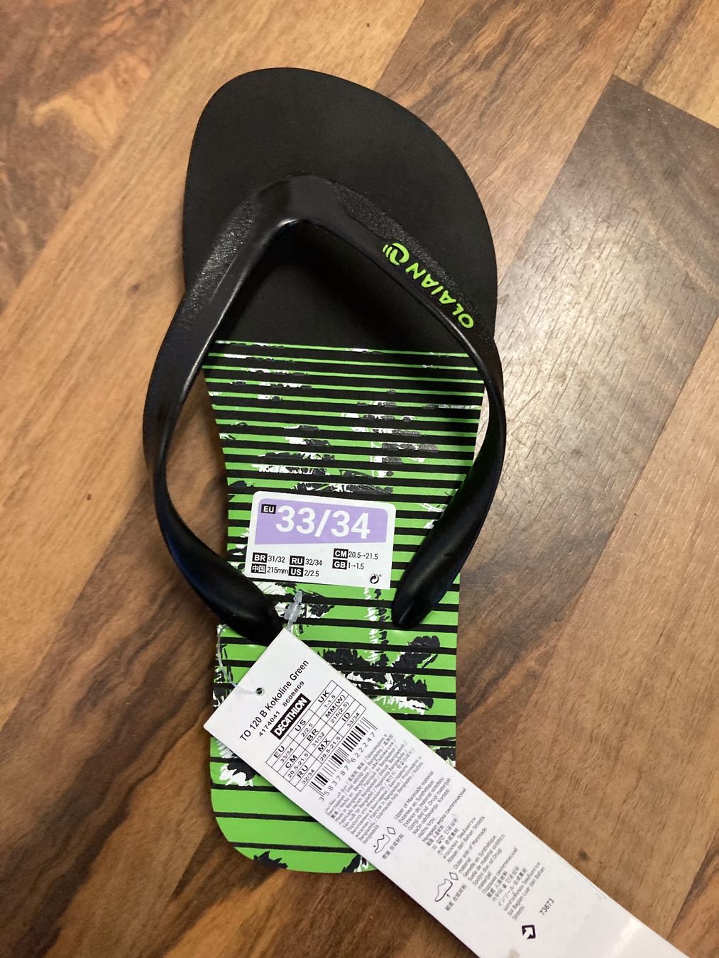 Schuhe für Jungen: Flip Flops, Grösse 33/34, schwarz/grün – Neu und originalverpackt aus Schötz von Jekyll666 1