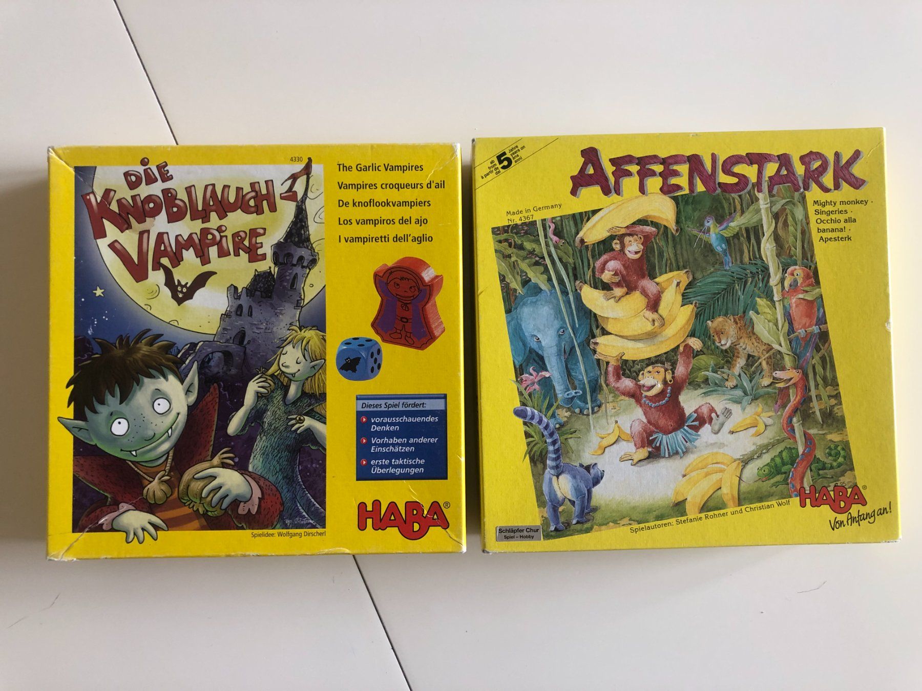 Haba Jeux: Die Knoblauch Vampire / Affenstark von Haba – D'occasion à Bassersdorf par sammelfloh