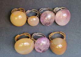 7 Stück Edelsteinringe Set, verstellbar