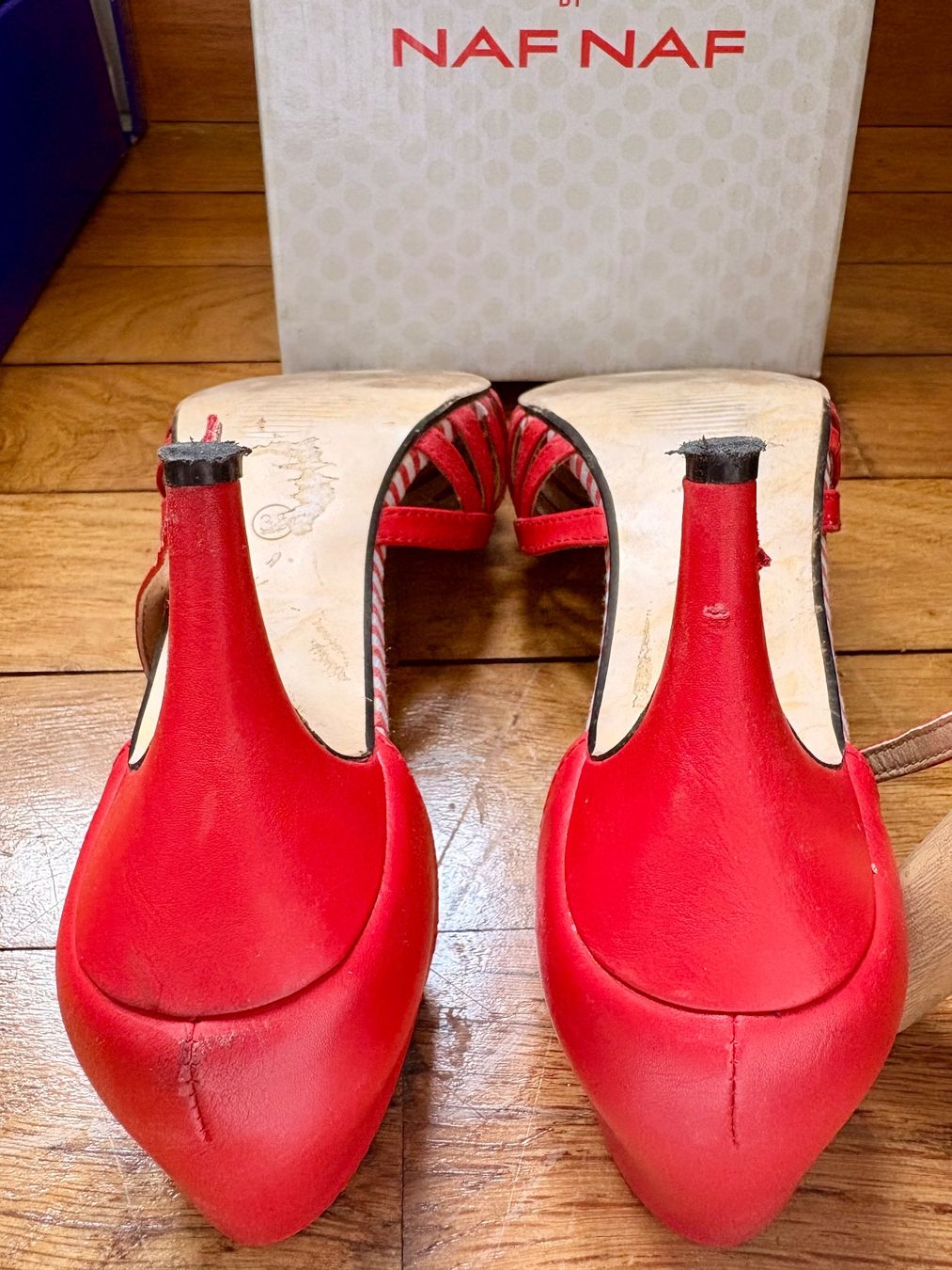 Nafnaf Scarpe da donna: Escarpins cuir rouge Nafnaf T38 – Usato da St-Ursanne venduto da milezarde 2