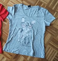 Malwee Damen T-Shirt Gr XS Hund grau