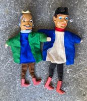 Handpuppen König und Polizist, Vintage Holzfiguren!